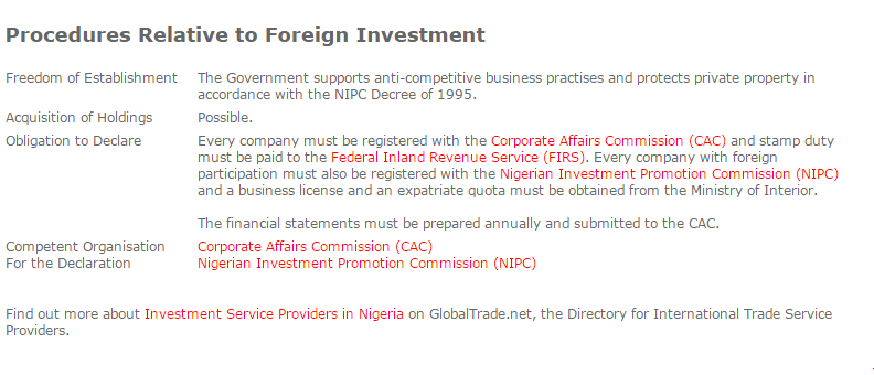 Foreign Direct Investment Analysis In Nigeria