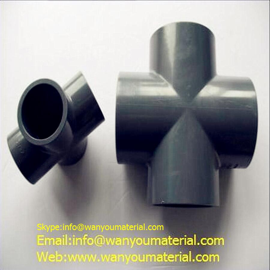 Sell PVC Pipe Fitting - PVC Equal Cross Made in China info@wanyoumaterial.com buying leads