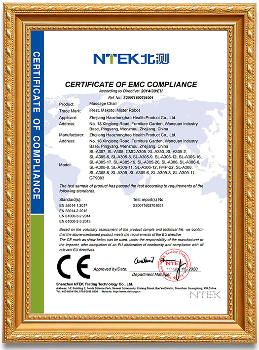 certificates - Zhejiang Haozhonghao Health Product Co., Ltd.
