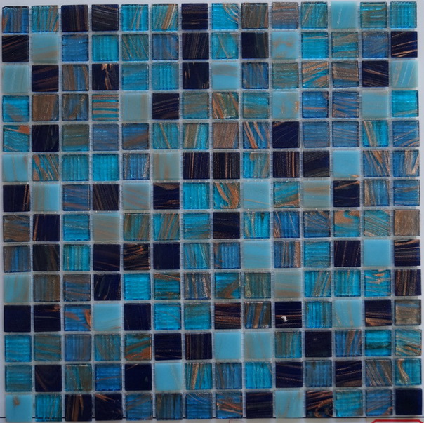 300 *300 mm Building Material Blue Ceramic Glass Mosaic Tile (FYSND14E)