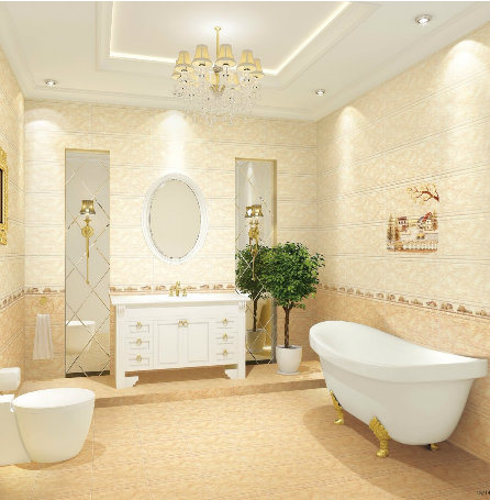Bathroom Ceramic Wall Tile Inkjet Glossy Tile 300X600