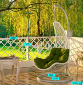Modern Leisure Dia5.0 Round Rattan Patio Home Hotel Office Hanging Chair (J810)