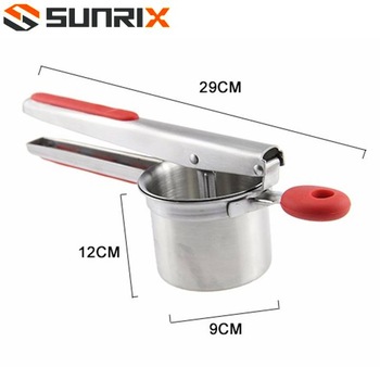 Durable Stainless Steel Potato Ricer With Silicone Handle and 3 Ricing Discs