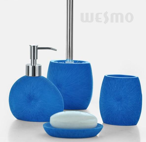 Royal Blue Polyresin Bathroom Sets (WBP0343A)