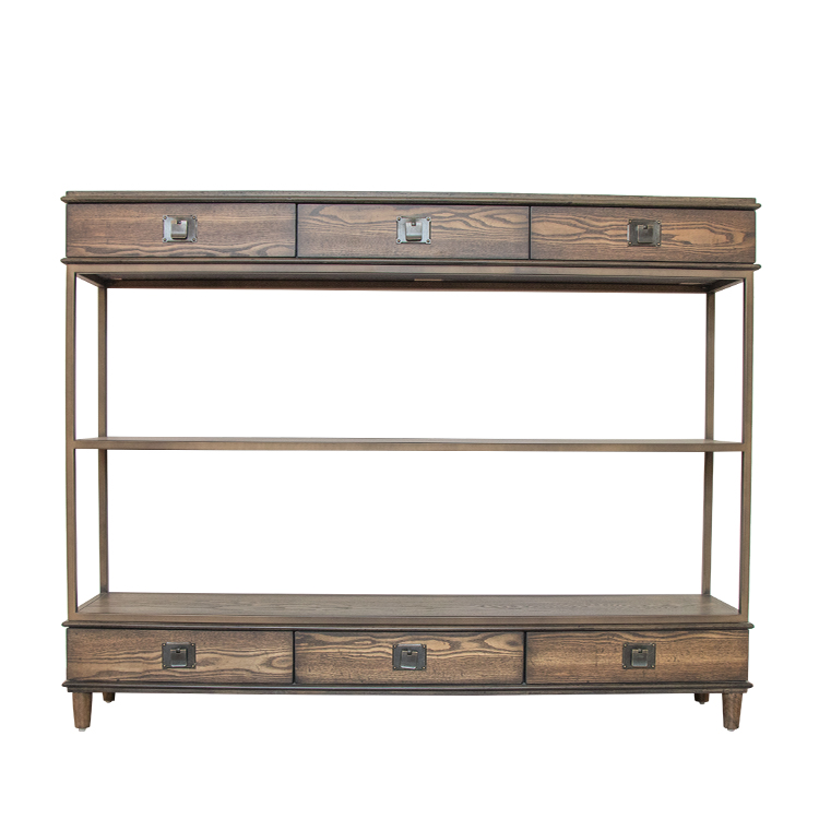 Classic console table with six drawers