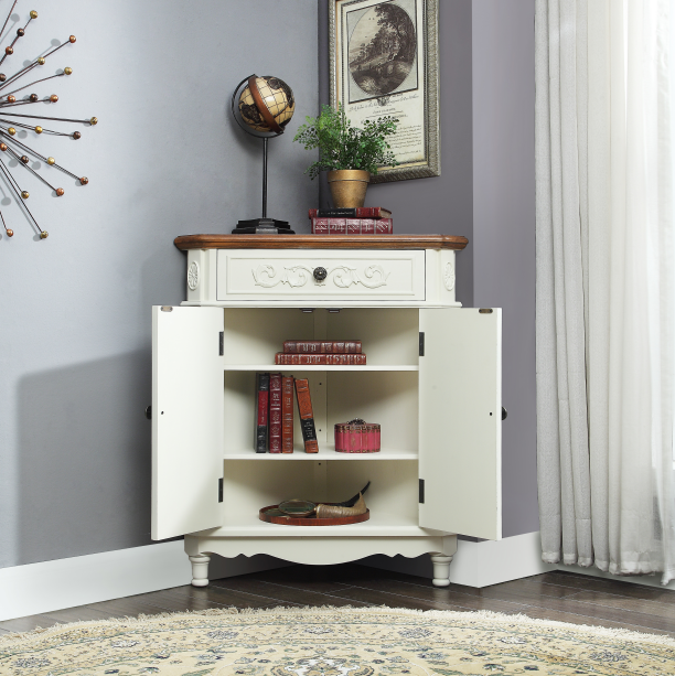 Classic white color corner cabinet - buying leads