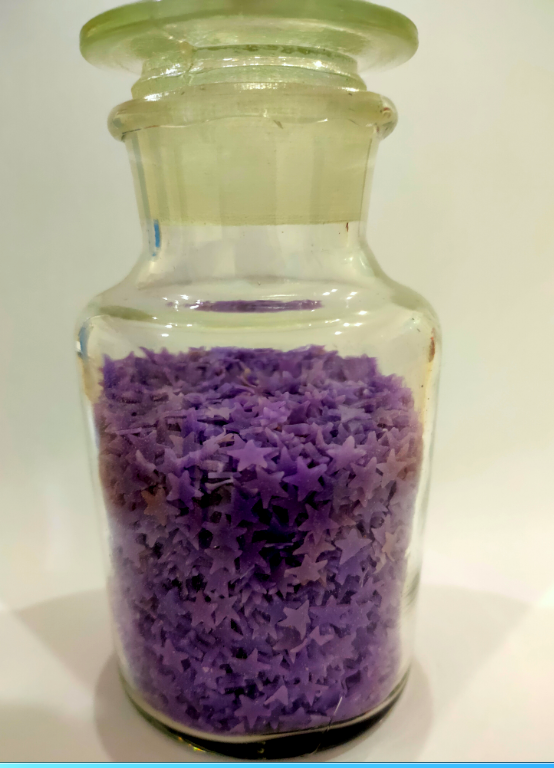 Violet star speckles for detergent powder, colored granules, sodium sulfate