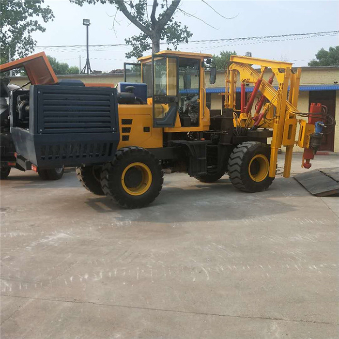 Forklift type pile driver for guard rail on highway (8-10 Air compressor)